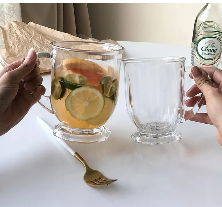 BCnmviku Large Insulated Coffee Cups Premium Barium Crown Glass Cup For Tea Latte Espresso Juice Water Christmas New Year Gift