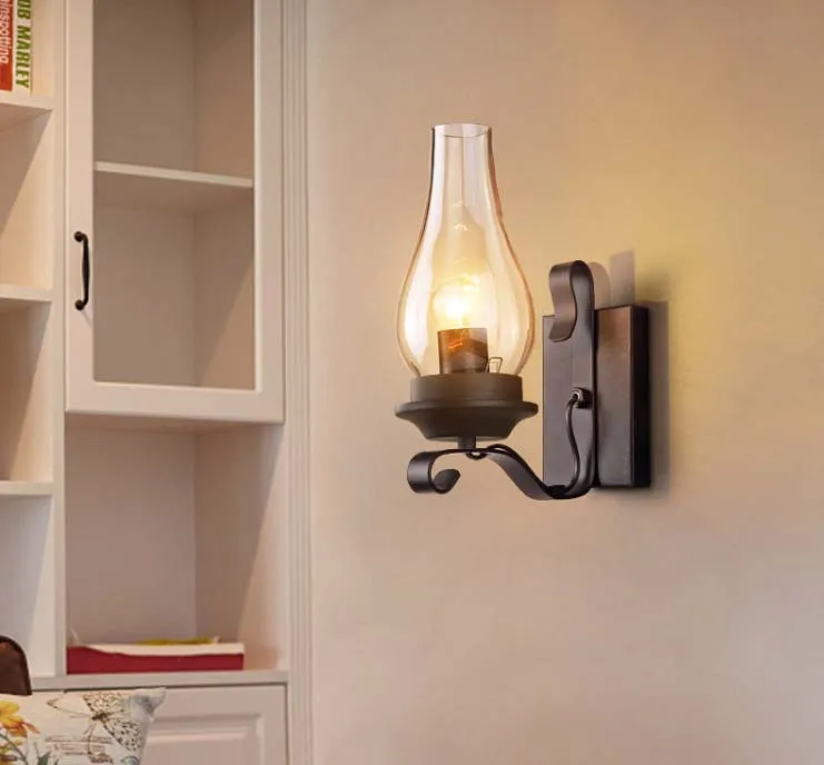 Chinese lanterns wall lamp glass sconce wall lighting for LED bulb E27