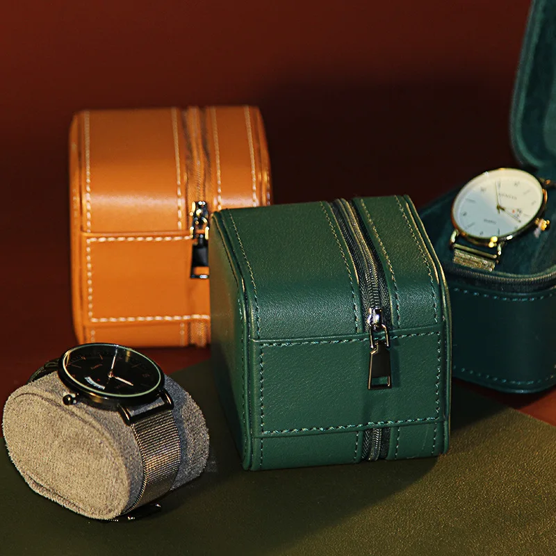 Pu Leather Watch Case Manufacturer Luxury Zipper Custom Packaging Watch Boxes & Cases