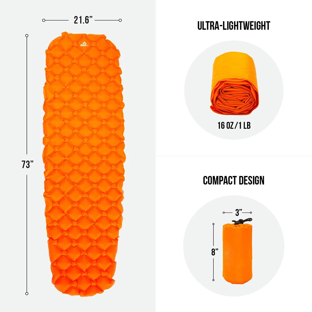 Best Inflatable Lightweight Sleeping Pad Camping Mattress Self Inflating Hiking Mat for Car Tent Hammock
