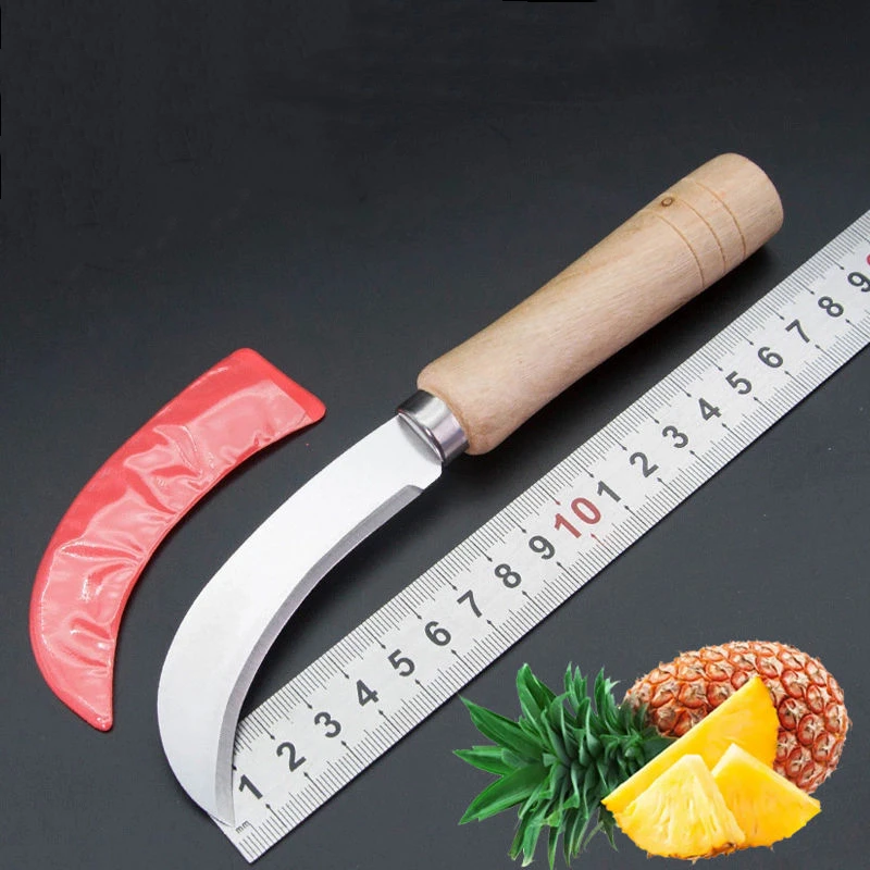 Banana Knife with 5-Inch Straight Steel Blade 3 Inch Harvest Knife with Wooden Handle