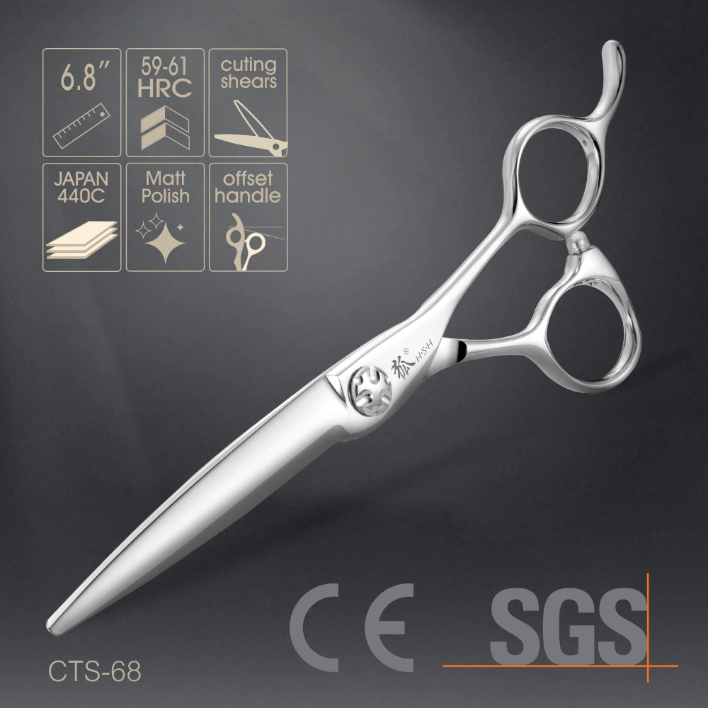  CTS-68 6 8 дюймов японский hitach 440c Нержавеющая сталь Парикмахерские ножницы для стрижки волос парикмахерские бесплатная