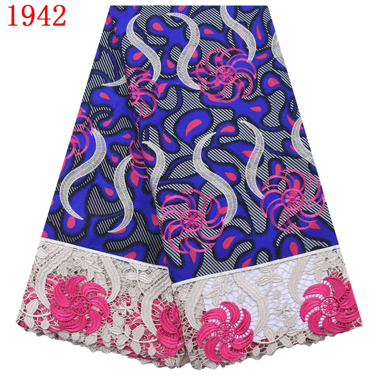 Высококачественное восковое кружево с принтом Анкары, Лидер продаж, африканская ткань Анкары с вышивкой камнями, ткань с химическим воском 1942