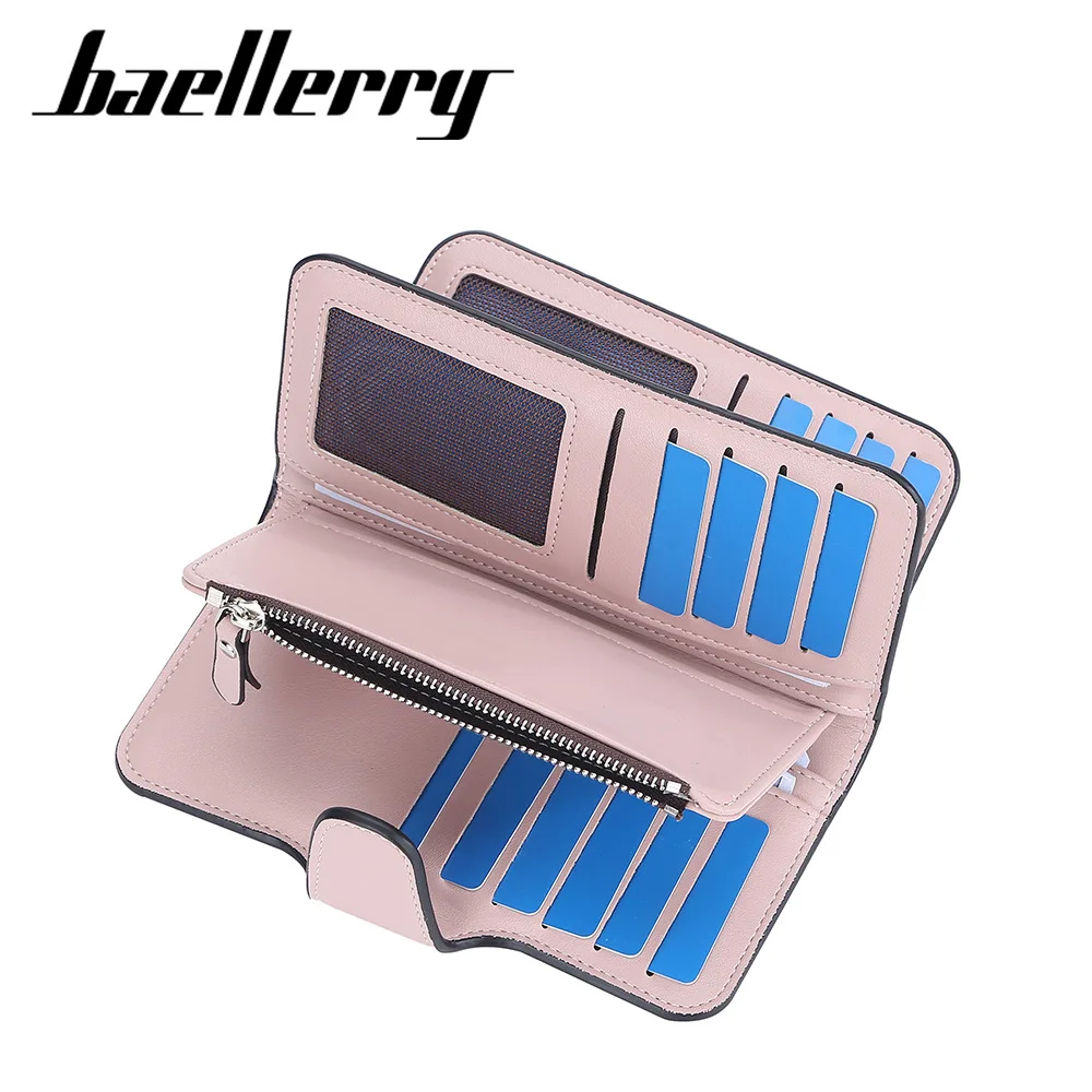 Длинный клатч на молнии кошелек Длинные дизайнерские тонкие кошельки для женщин женский кожаный с тремя складками заказ