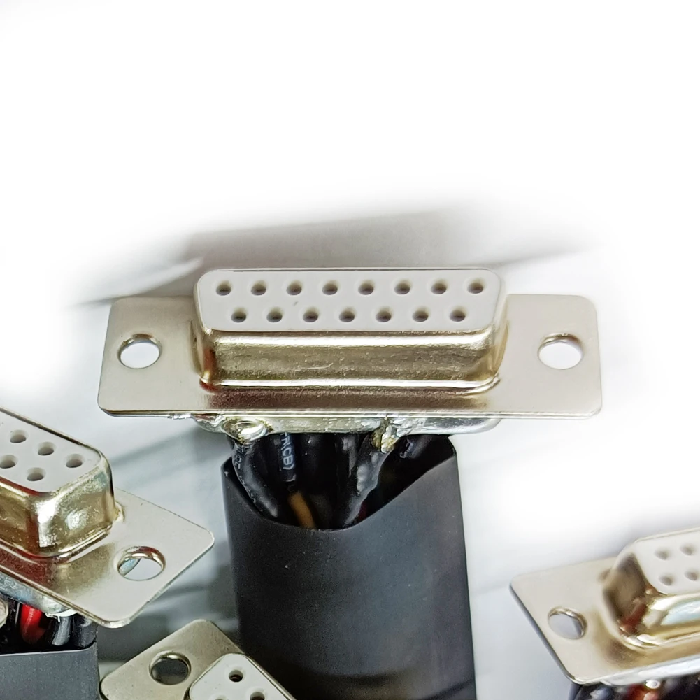 15 Pin VGA Interface OEM/ODM DB Double Row White Core Female PCB Industrial D-SUB Connector Wire Harness Customized