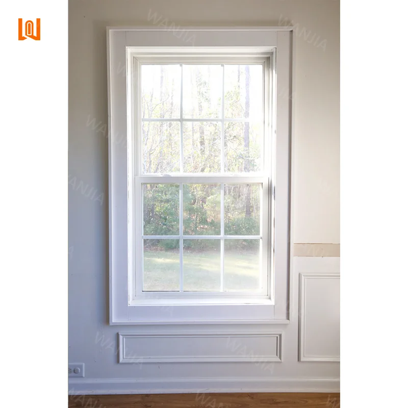 Fast Shipping Plastic UPVC Windows Soundproof Double Glazed Windows Custom PVC Single Hung Windows