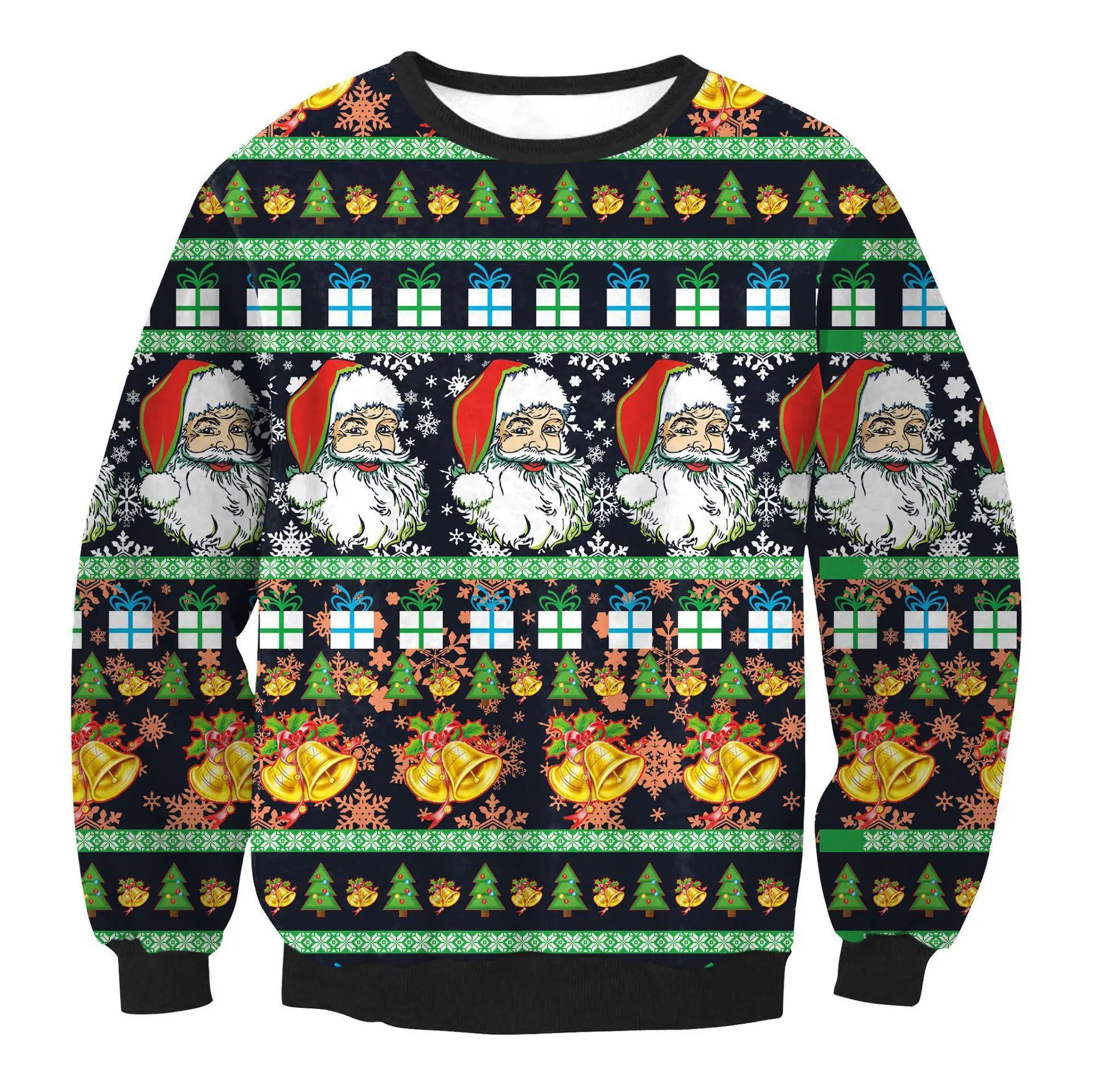 Gfit In Wholesale Full Printing Christmas Sweatshirt Men Vintage Halloween Hoodies 3D Printing Clothes