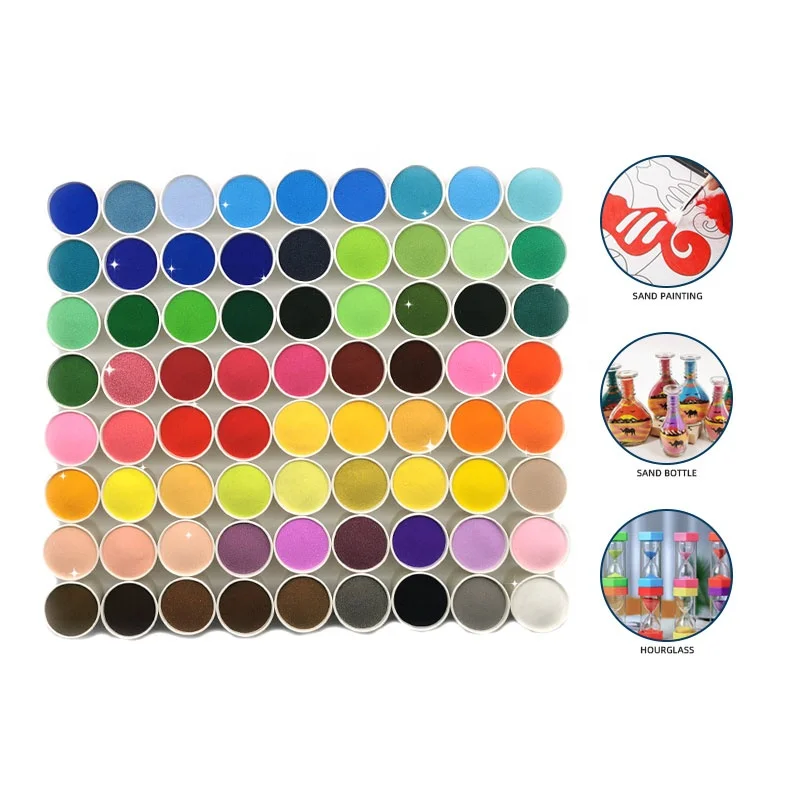 Multicolor color sand for sand art drying colored sand red epoxy flooring material for painting decorative