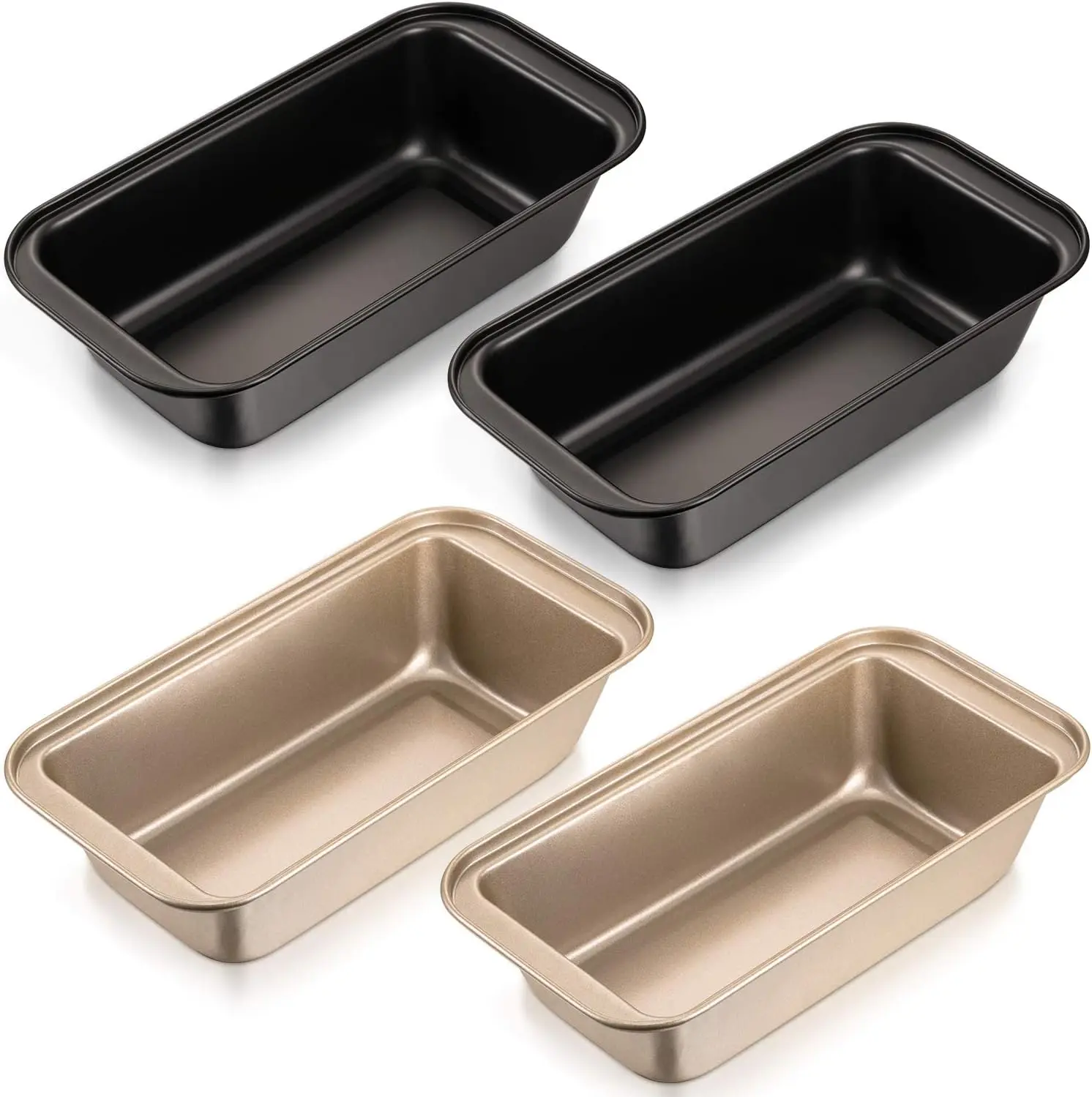 4 Pieces Nonstick Loaf Pan 8.5 x 4.5 Inch Carbon Steel Kitchen Baking Bread Pan Tin Rectangle Bakeware for Home Baking