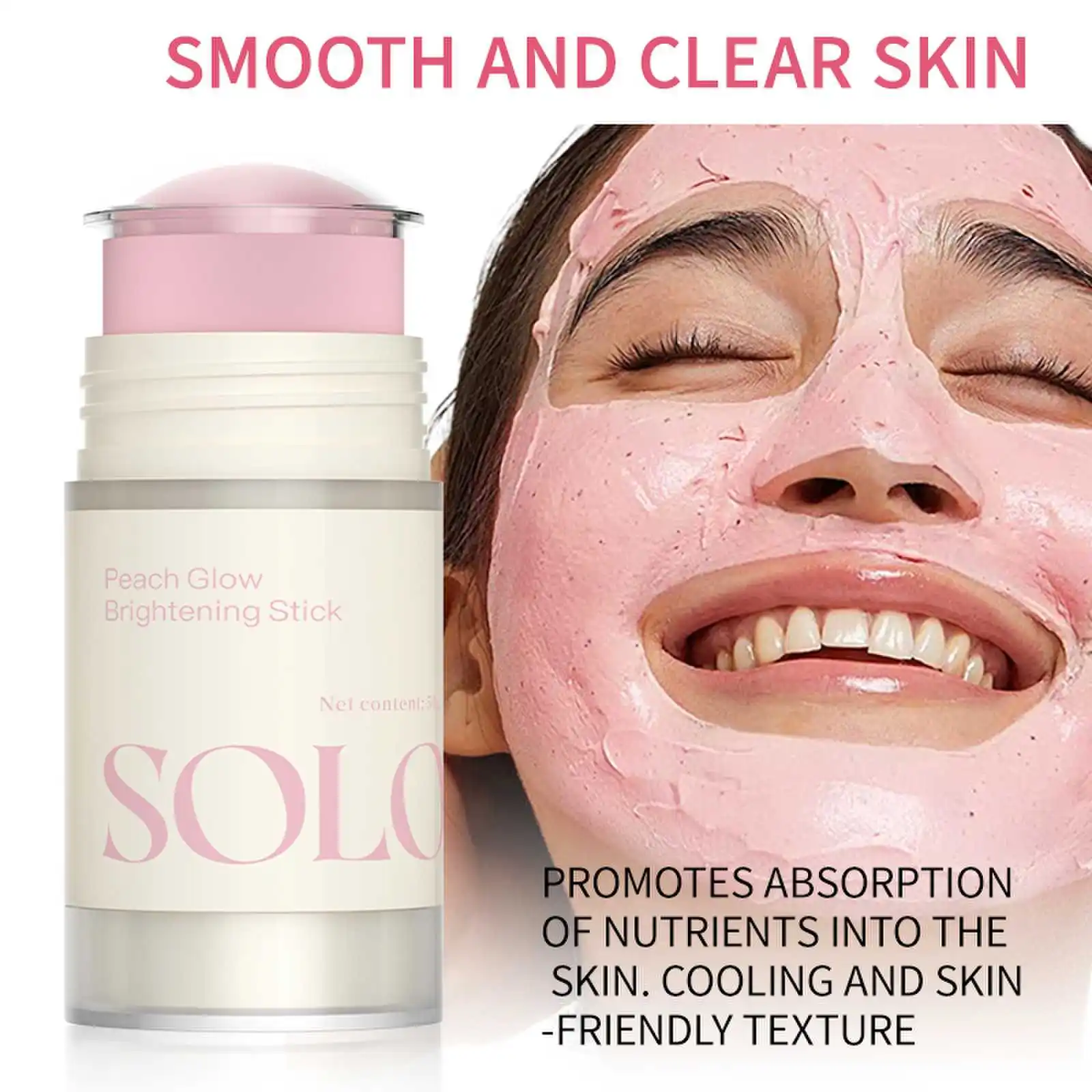 Hot Sale Peach Mask Stick Cleansing Whitening Acne Clay Mud Mask Lazy Skin Care Mask Green Tea Musk Stick