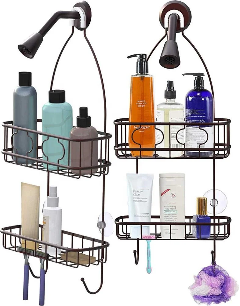 Bathroom Hanging Shower Head Caddy Organizer, Bronze