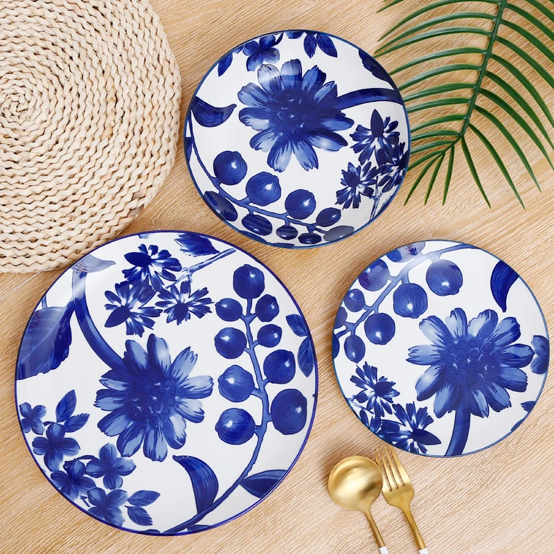 Modern Style Elegant Luxury Plates Diner Set Ceramic Cutlery Set Porcelain Tableware 18pcs Dinnerware Sets