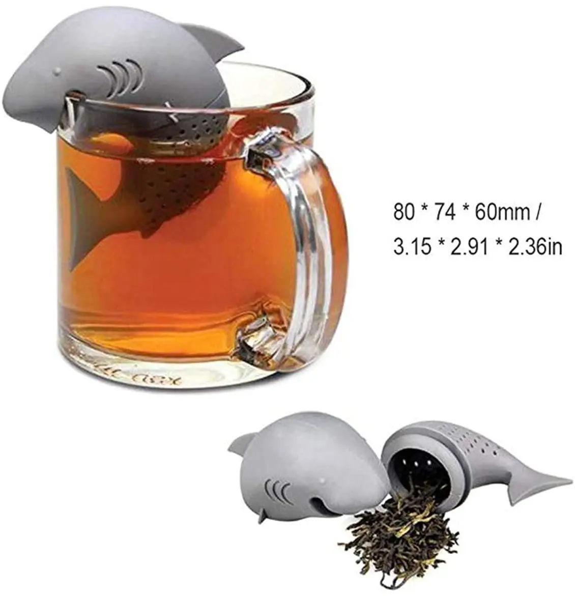 6 Creative Animal Tea Strainer Cute Tea Filter Includes Unicorn Owl Elephant Shark Squirrel Lemon Silicone Tea Infuser Set