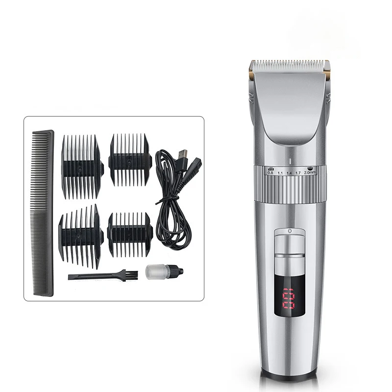 Mens Salon Barber Shop Personalized Cordless Zero Gapped Rechargeable Usb Lcd Hair Trimmers & Clippers