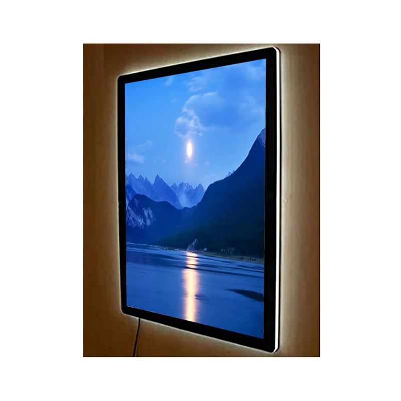 Рамка для фотографий акриловые дисплеи продукта освещенная контржурным светом СИД светлая коробка большая картинка ювелирные изделия рекламного щита световые короба