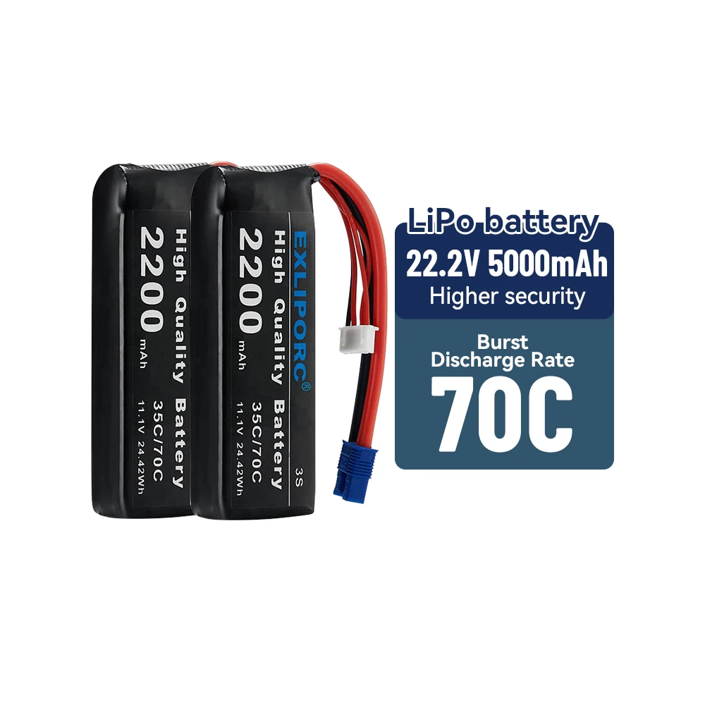 OEM ODM 1.1V 70C 2200mAh 3S lipo battery with EC5 Connector Hardcase Battery for RC Car Boat Truck Helicopter Airplane Racing