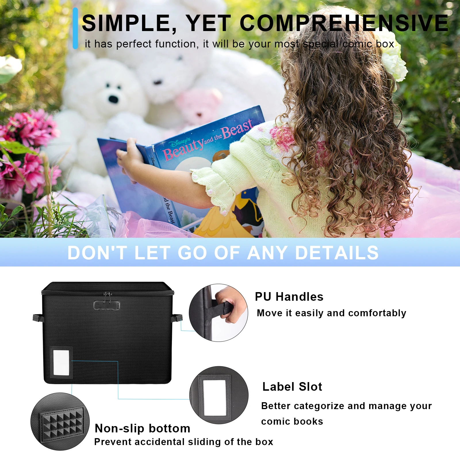 Newest File Box With Lock Fireproof Document Box Silicone Coated Dust Proof Collapsible File Organizer