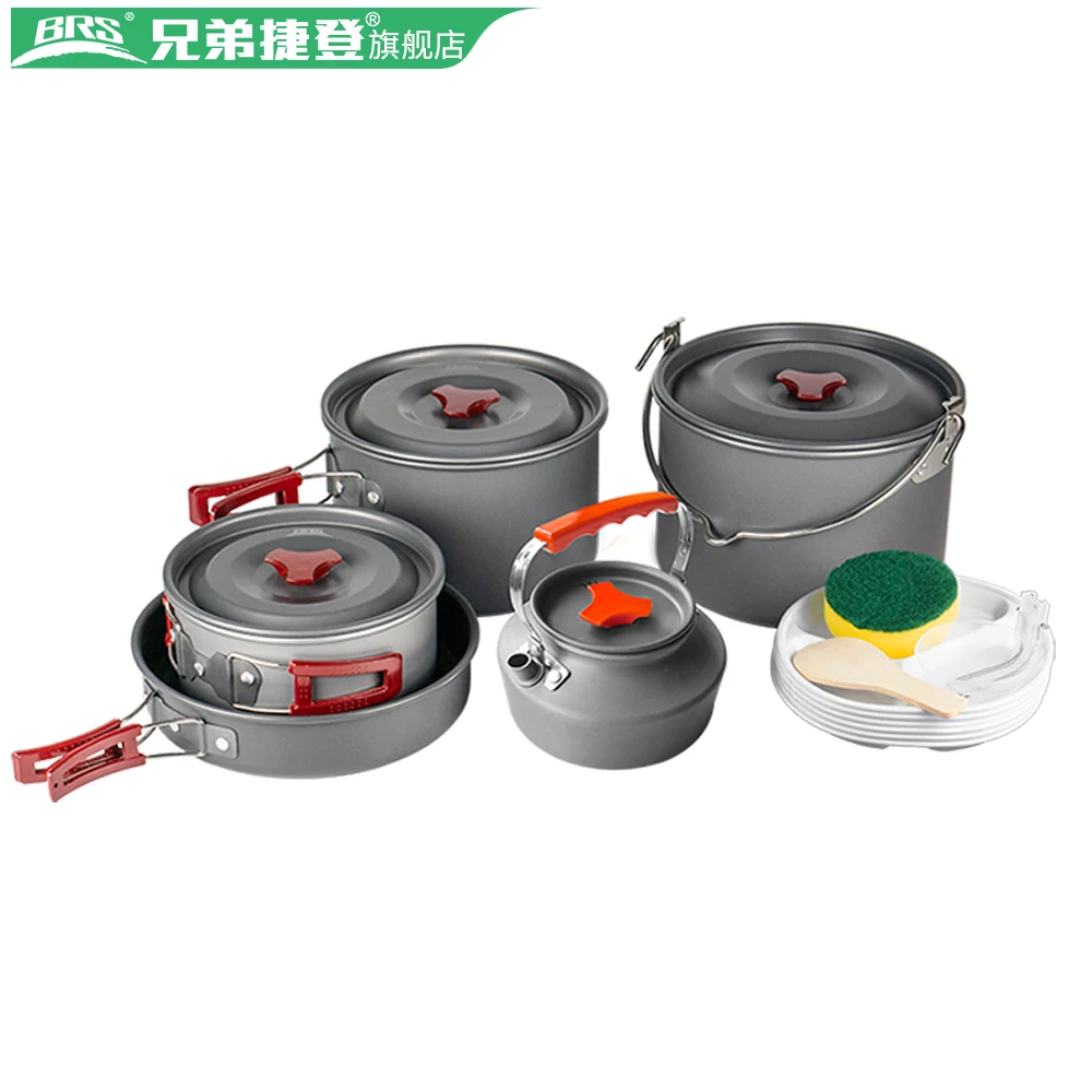 Lightweight, portable, compact camping equipment, cookware set, cooking pots, ladles, pots, stoves set, hiking backpacks,