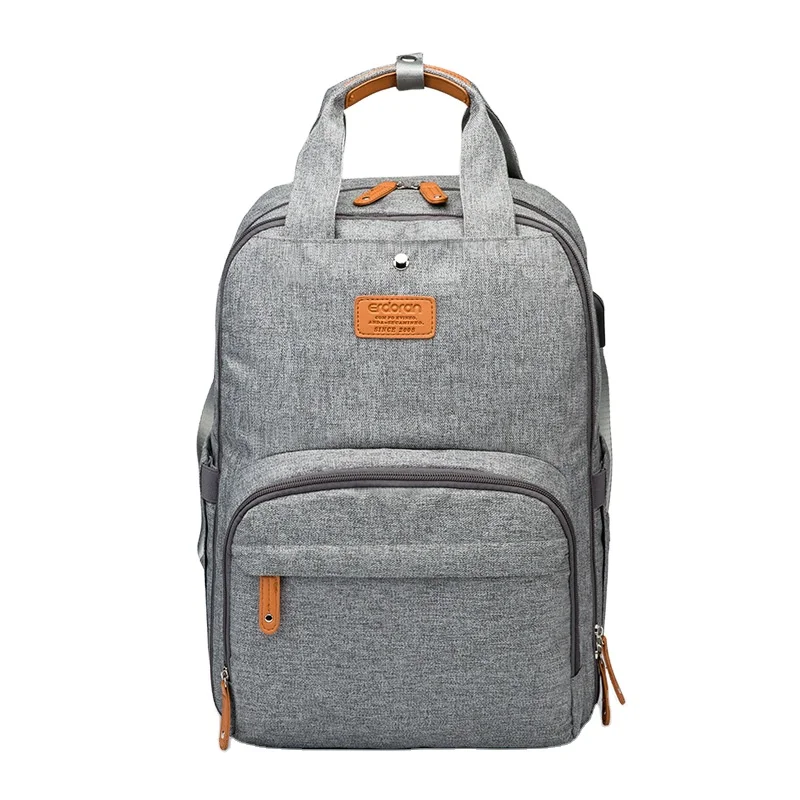 Hot Sales Large Capacity USB Charging Port Waterproof  Diaper Bags With Foldable Diaper  For Mom And Dad