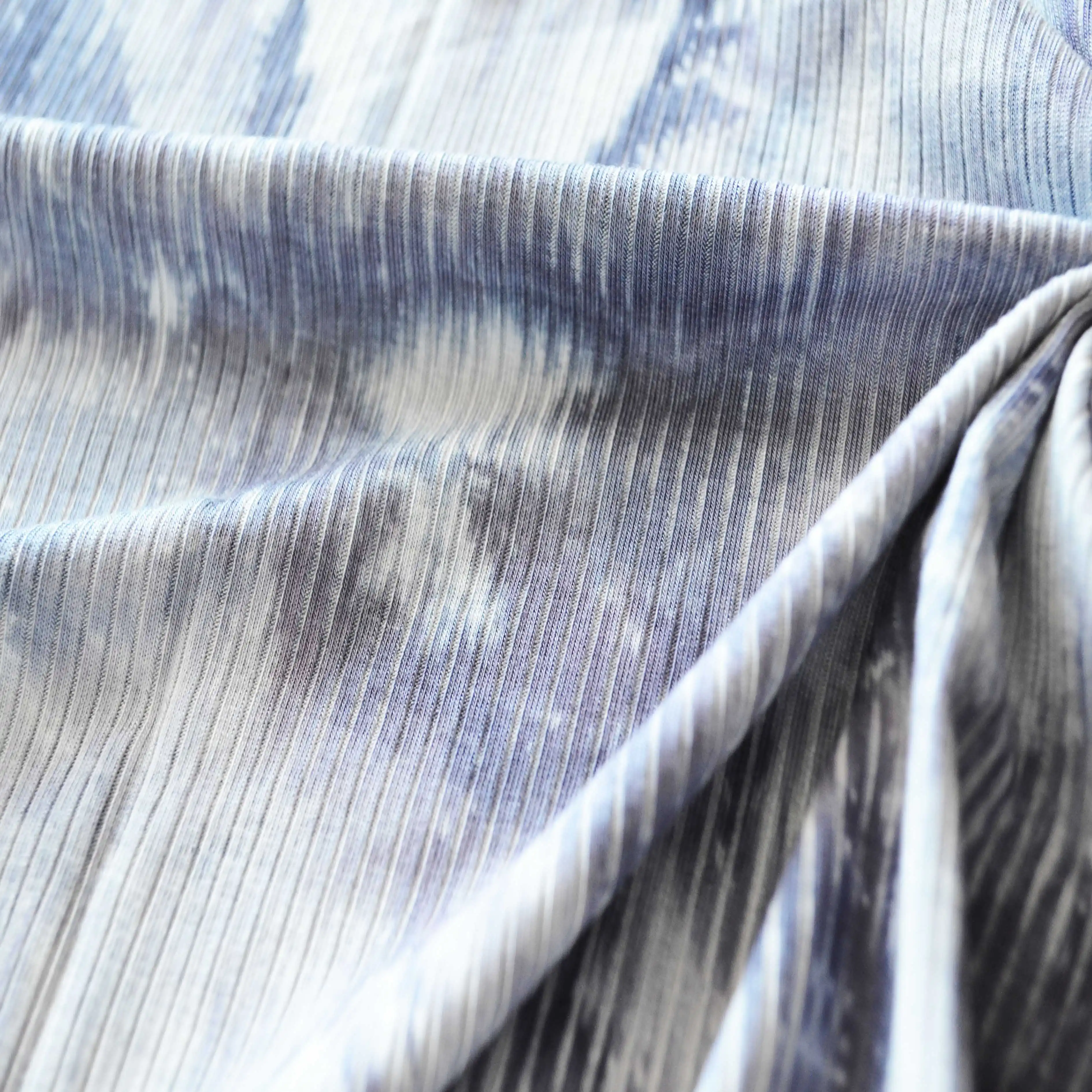 
95%viscose (siro) 5%spandex 4*2 rib tie dye version fabric for garment 