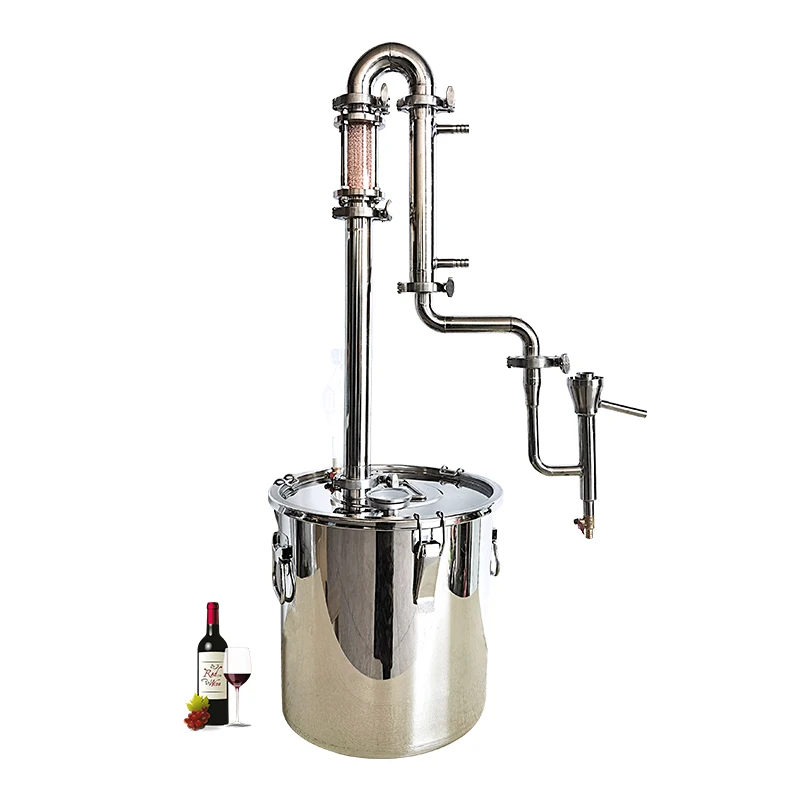 20L 304 stainless steel distilled  small distillation equipment Alcohol distiller Alcohol gauge Pure copper net still