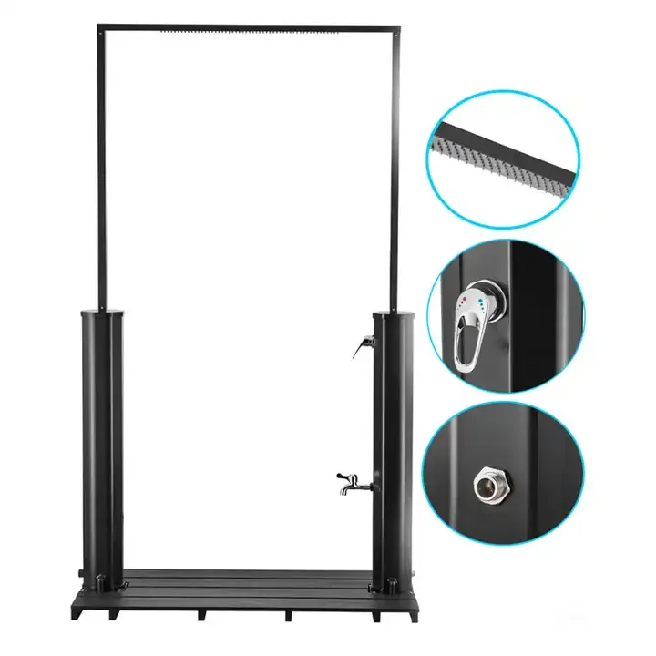 60L KR-1159 new design  Gate Style WPC Shower Board Outdoor Garden  Pool Swimming Solar Shower