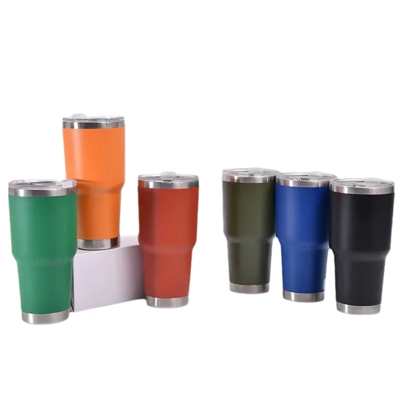 30oz Custom Thermo Cup Double Wall Vacuum Stainless Steel Coffee Cup Mug Sublimation Wine Travel Tumblers Wth Straw