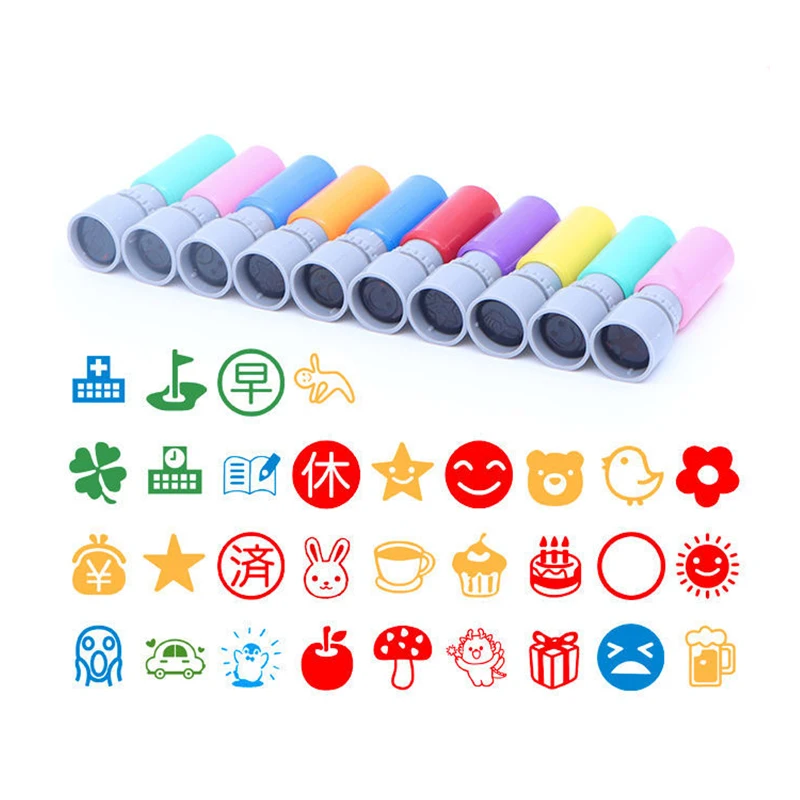 Mini Photosensitive Stamp With Customizable Pattern Cartoon Cute Style Easy To Color Photosensitive Stamp