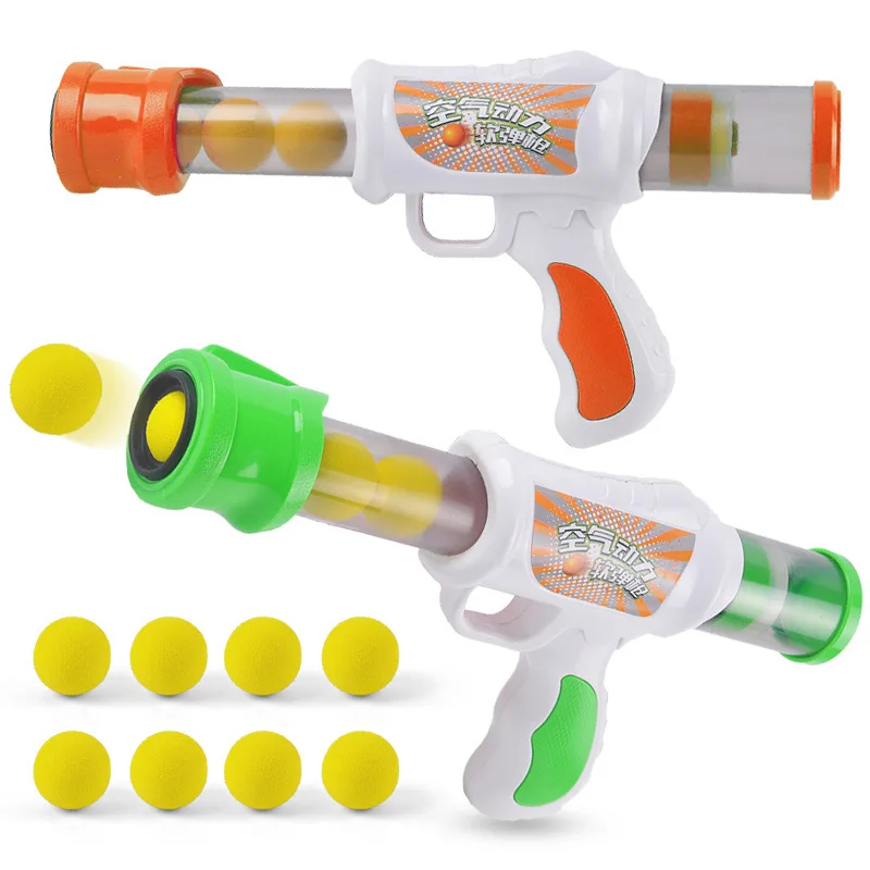 Kids Foam Gun Shooting Game Soft EVA Foam Ball Outdoor Shooting Adventure Air Power Gun Toy Boys Colorful Soft Bullet Gun Toys