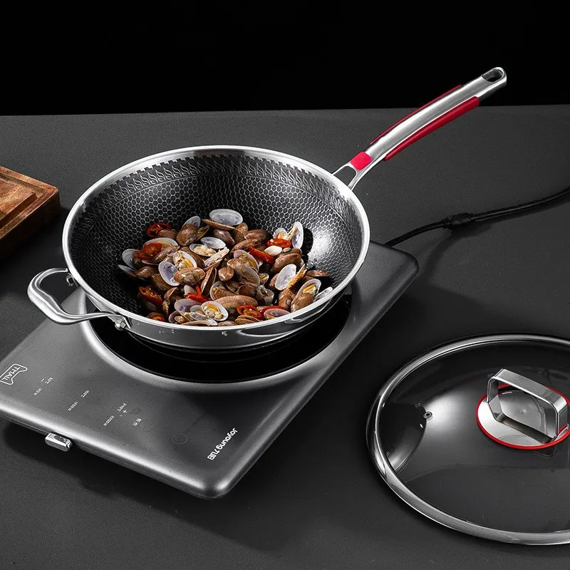 Solid Durable Anti-sticking Hot Conduct Quick Restaurant Paintcoat Gas Stoves Frying Pan