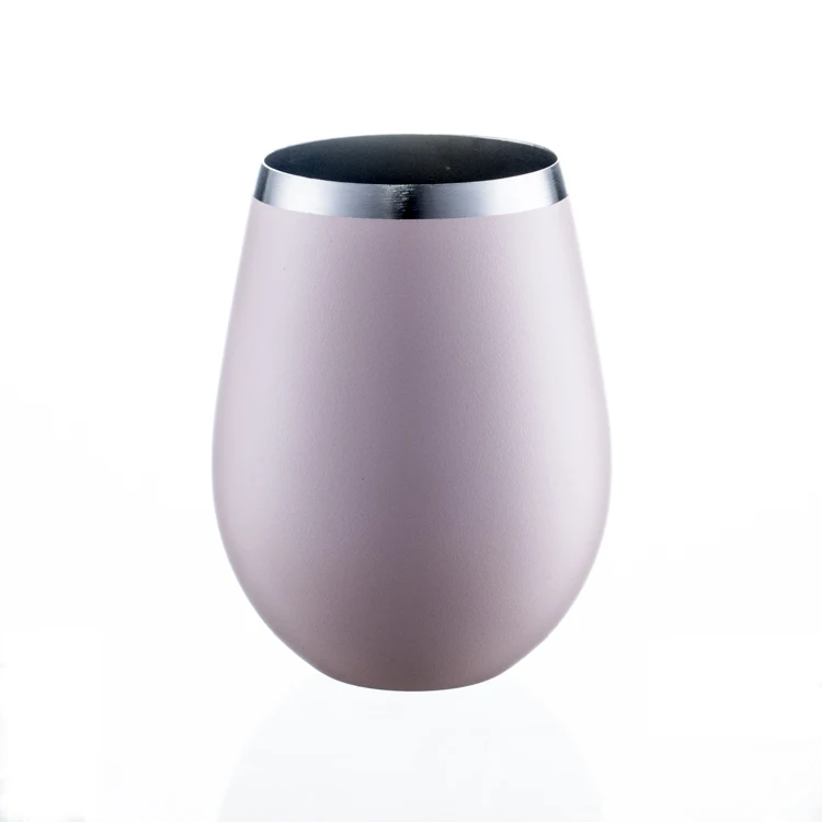 Hot Selling Single Wall Egg Shape Stainless Steel Wine Cup 18 oz Unbreakable Water Cups Coffee tumbler with straw whosale