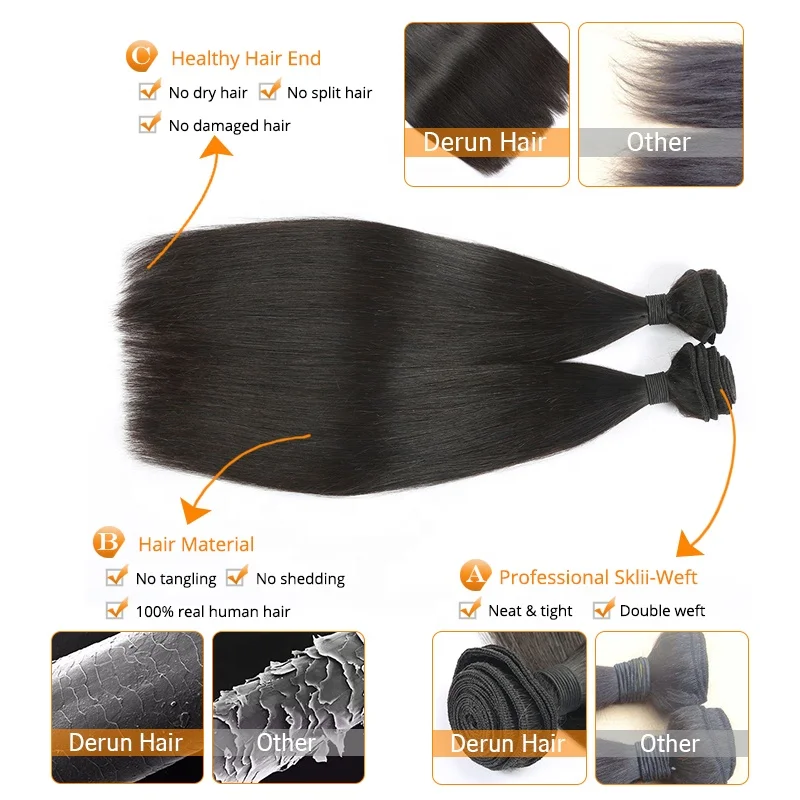 10A Grade 100% Cuticle Aligned Hair Hair Weaving Bundles High Quality Virgin Remy Indian Natural Black Silky Straight 8A 9A 10A