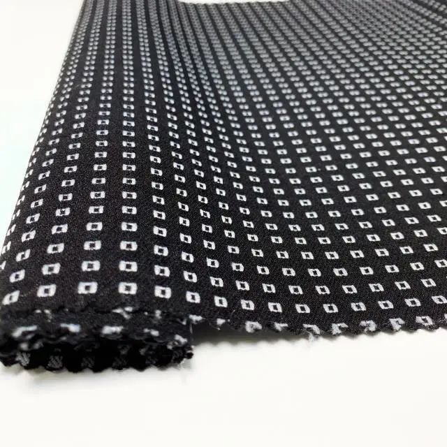 Черно-белая пряжа окрашенная Бенгальская ткань спандекс dobby жаккардовая ткань для женских брюк платье