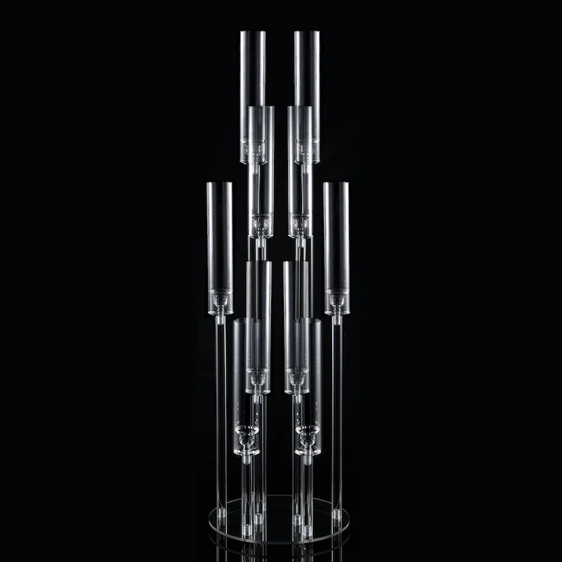 Wedding Decoration Home Table Minimalist Glass Acrylic Candles Holders Tall Crystal Candelabra Centerpieces