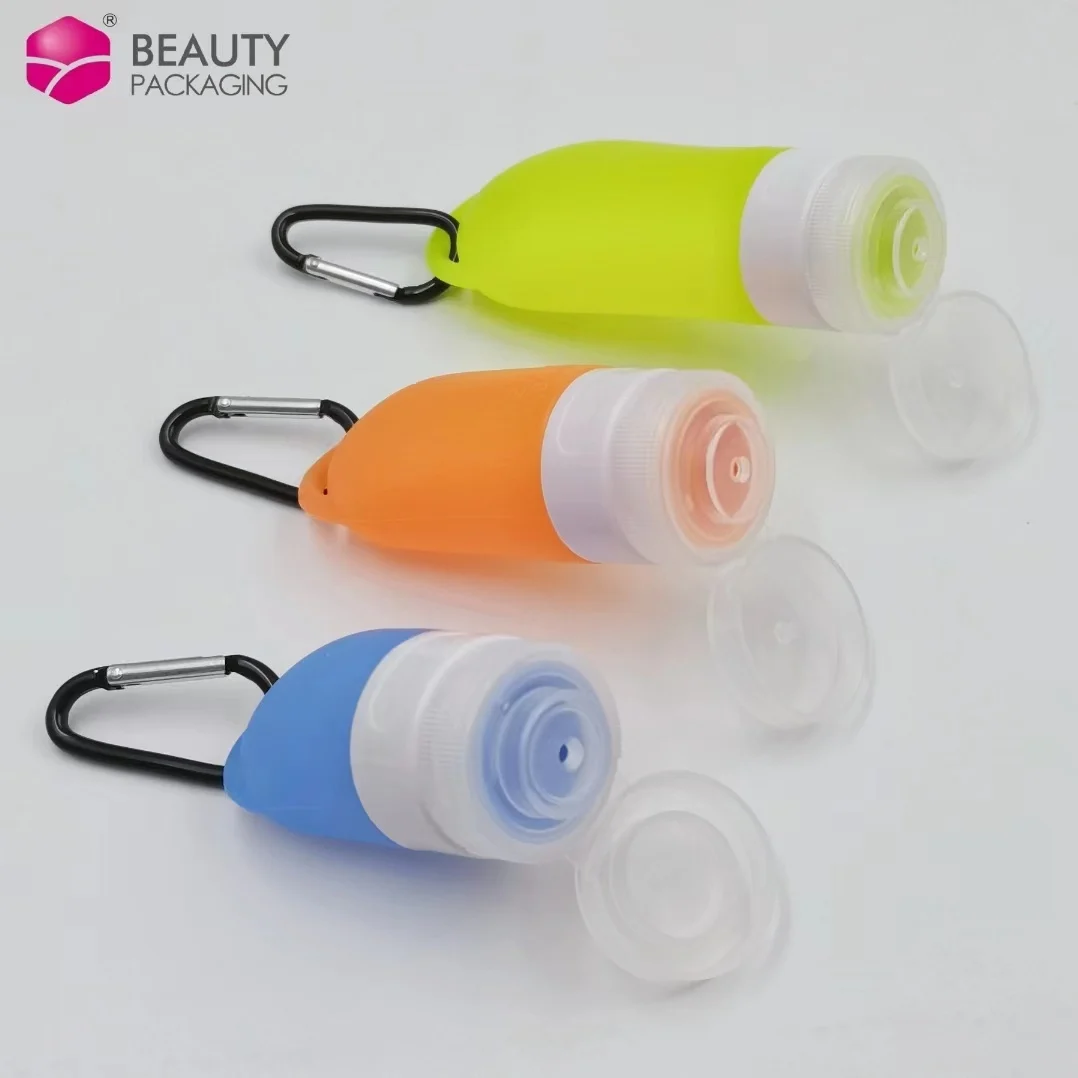 Hot Sale 30ml Keychain Hand Sanitizer Holder Portable Plastic Bottle Creative Key Ring Personal Care Lotion Bottle