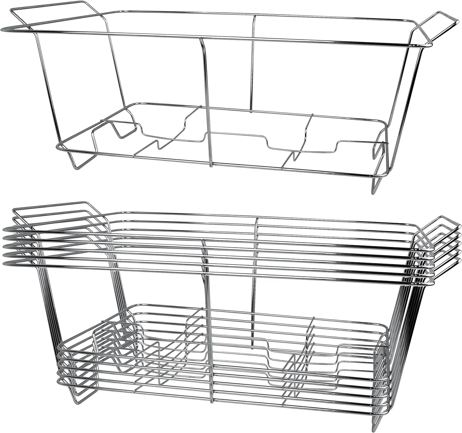 6 Pack Chafing Wire Rack Buffet Stand Frame for Events, Parties, Catering, Chafing Stand for Dish Serving Trays, Food Warmer