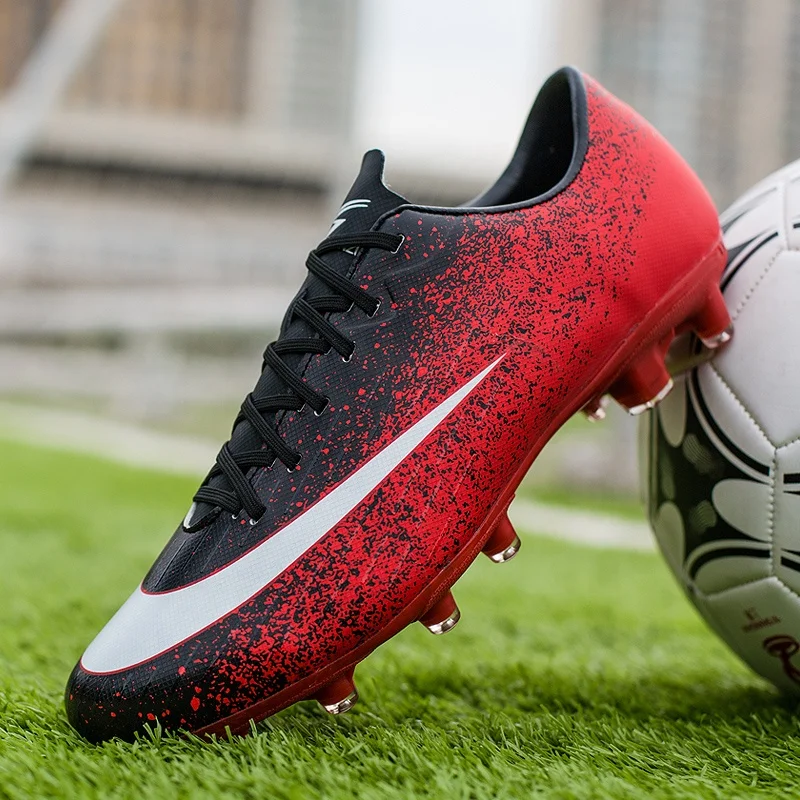 
Indoor Lawn Non-Slip Broken Nail Football Shoes Youth High Ankle Training Shoes Customized Futsal Sports Shoes 