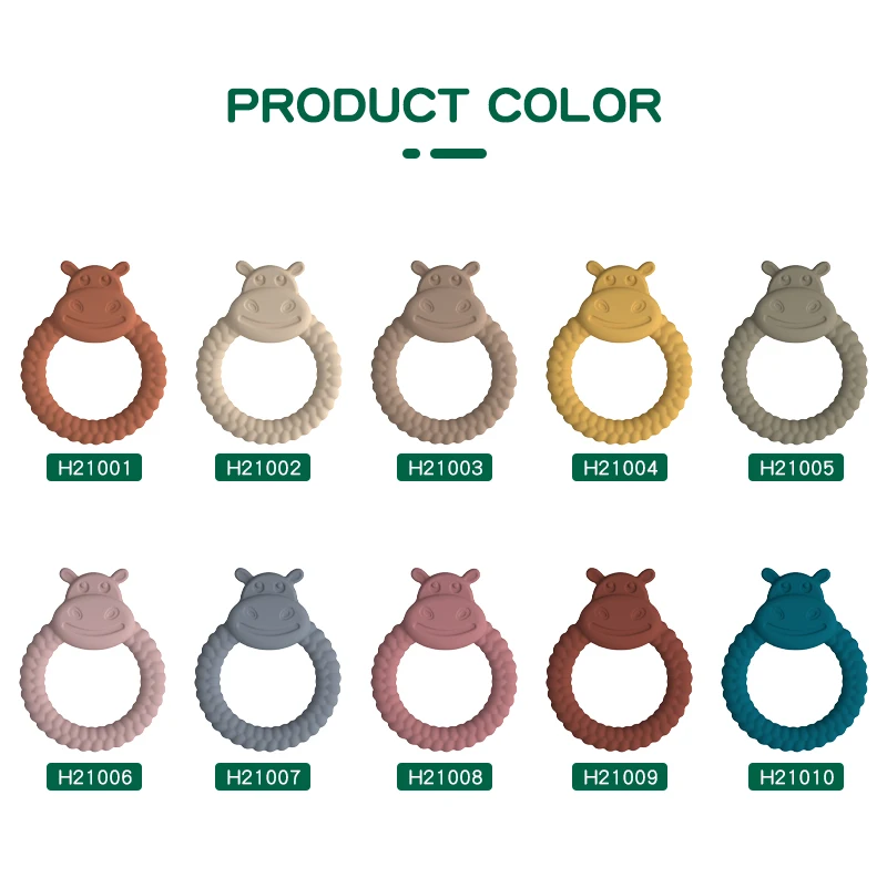 Factory Wholesale Lfgb Approved Bpa Free 100% Food Grade Animal Baby Silicone Teethers Baby Teethers Ring