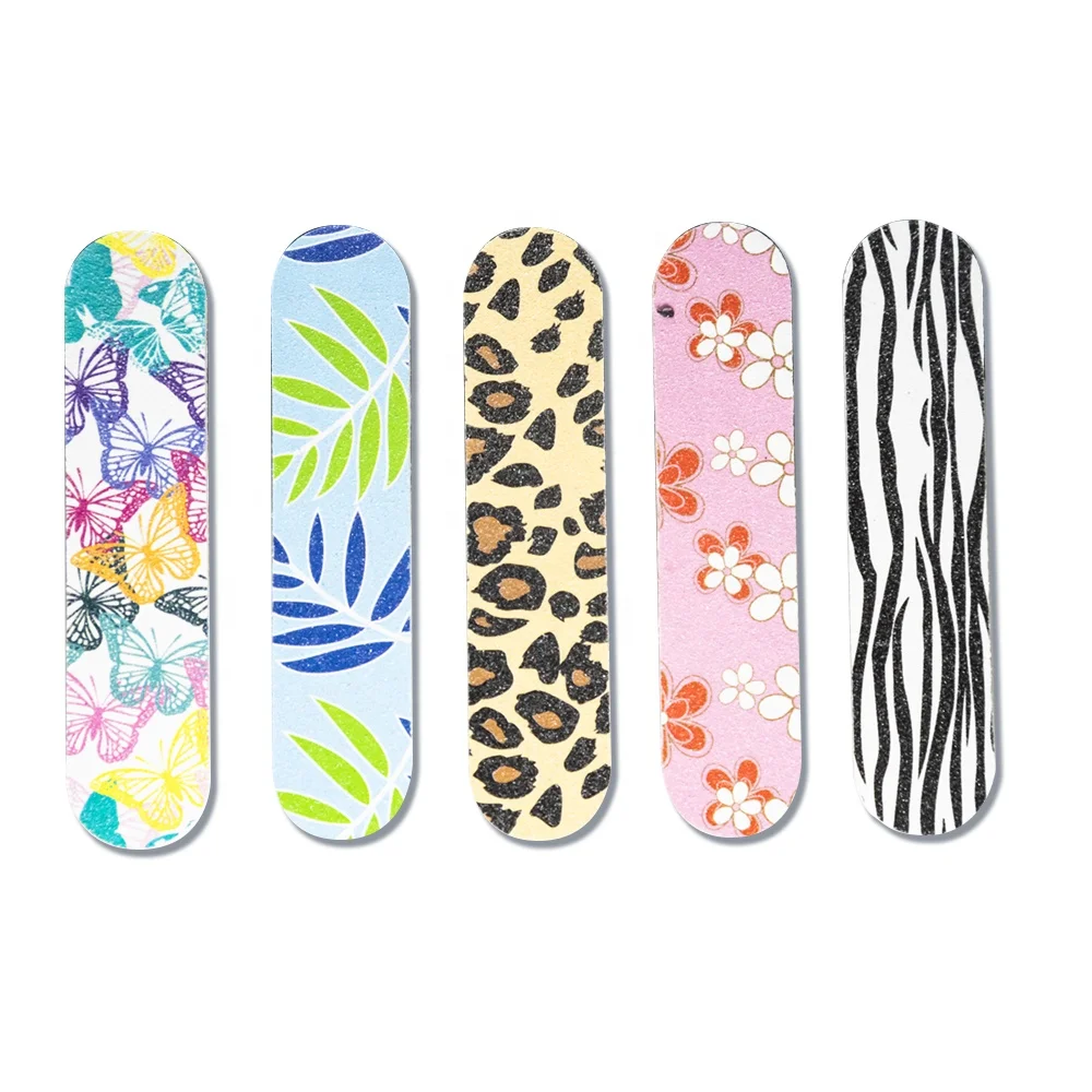 Colored Mini 9cm Nail File Printed Double sided EVA Nail Scrolls File Wholesale Custom Printed Nail Files