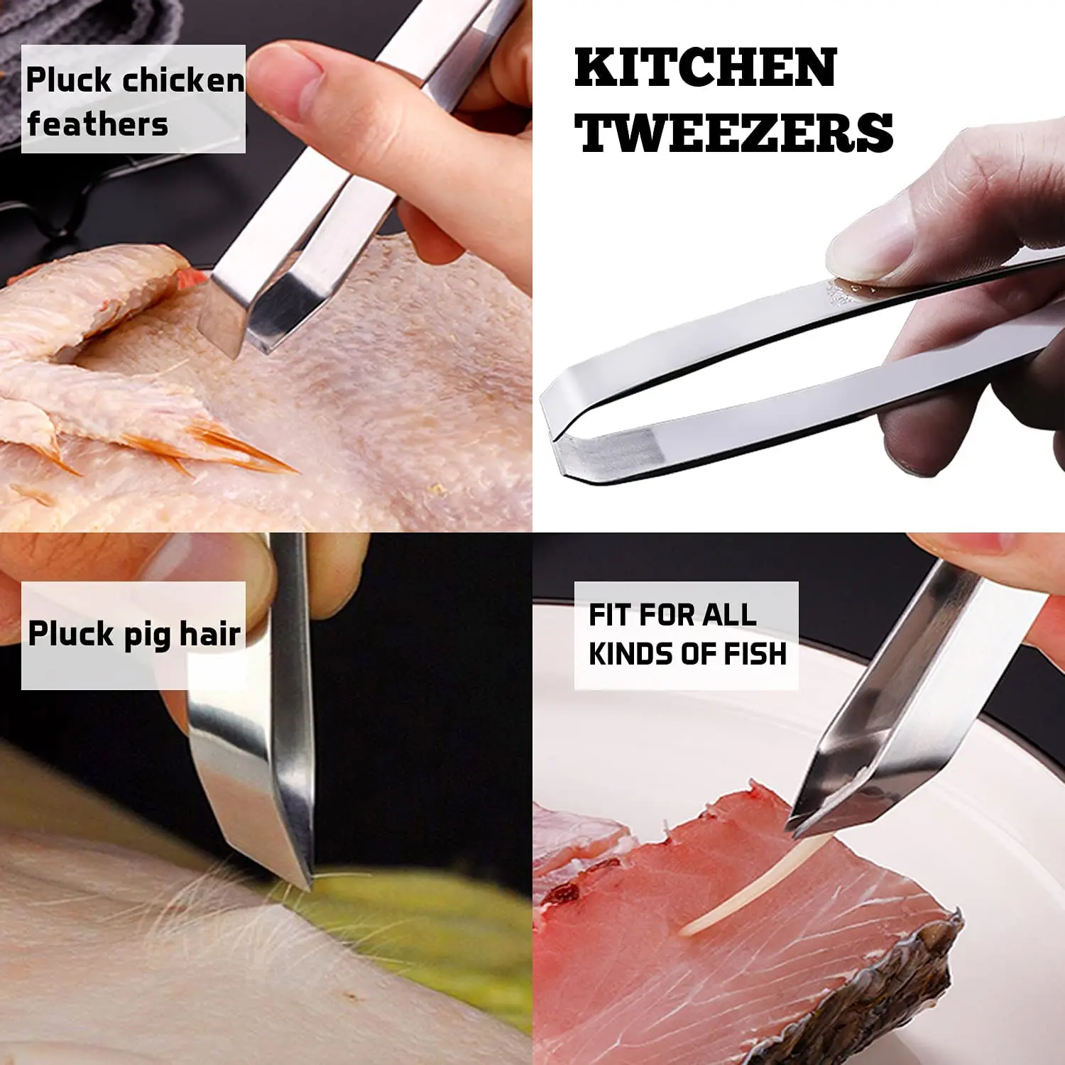 
Stainless Steel Fish Bone Tweezers Pliers Remover Tool 