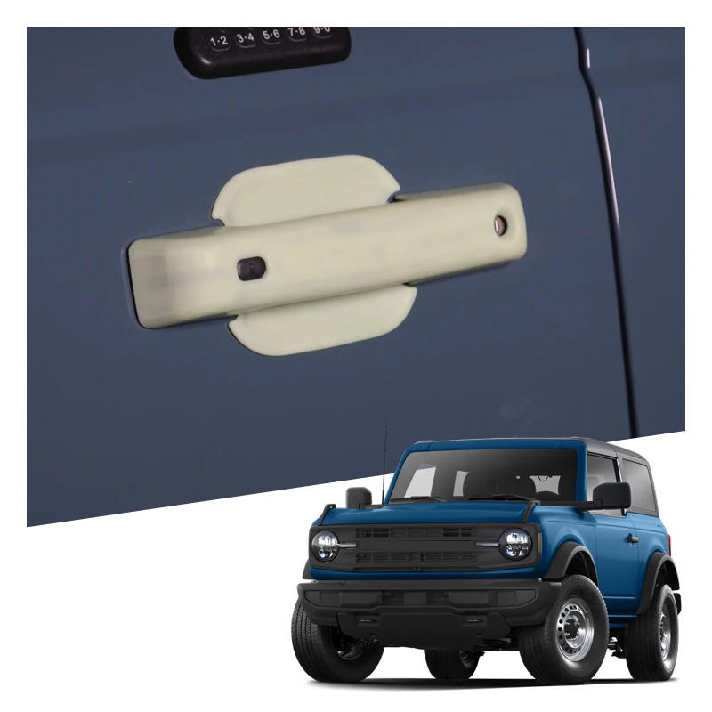 Interior Accessories Parts 4pcs ABS Door Handle Covers Handle Bowl Trim For Ford Bronco 2021 2022 2023