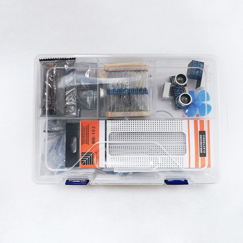 Factory Wholesale Hot Sale Super Starter Kit 28 in 1 include Breadboard SG90 1602A IIC STEP Motor for Arduino R3