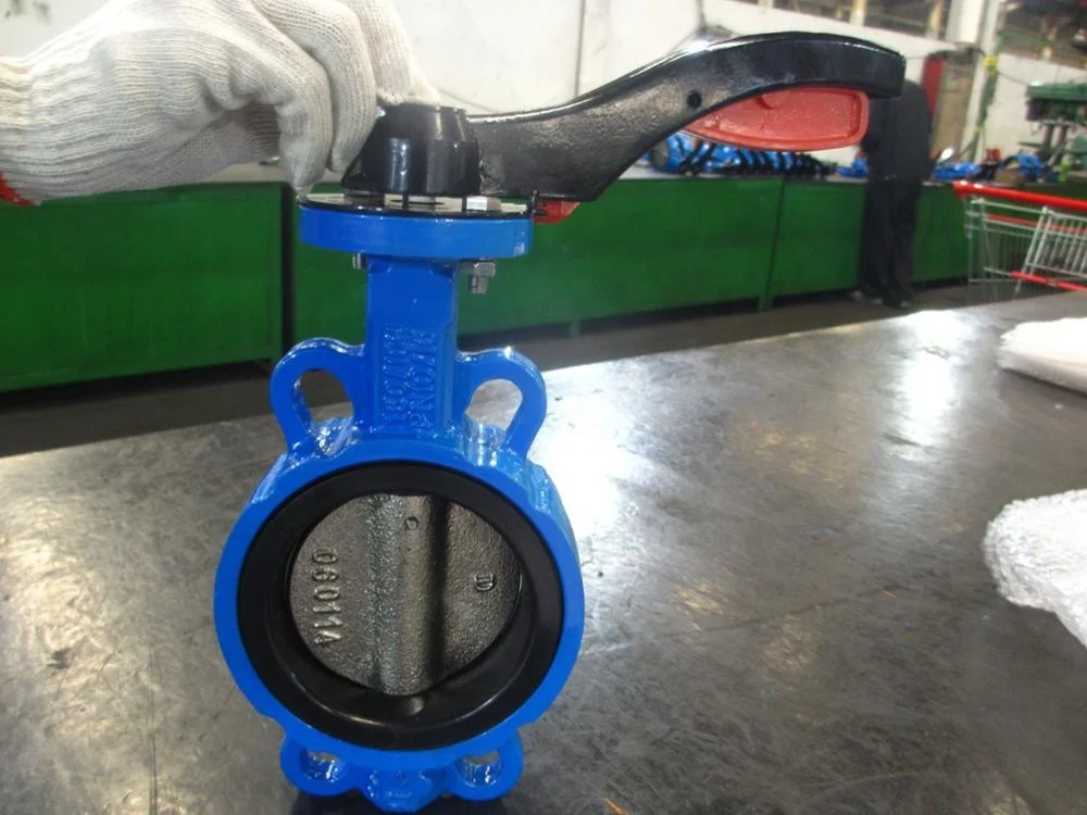 high performance with factory price  ductile iron material 4 inch wafer butterfly valve  water valve with Lever operated