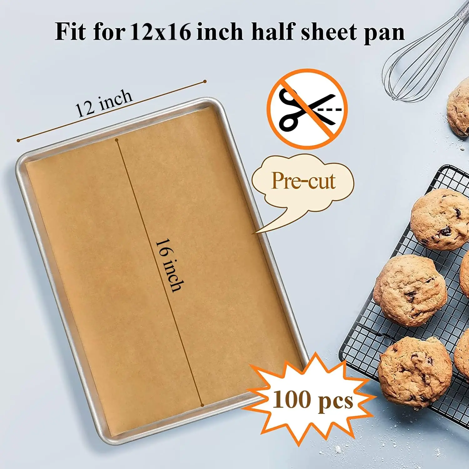 Wholesale Greaseproof Waterproof Baking Paper Custom Brown Silicone Kitchen Paper For Oven Pizza Bread Bake
