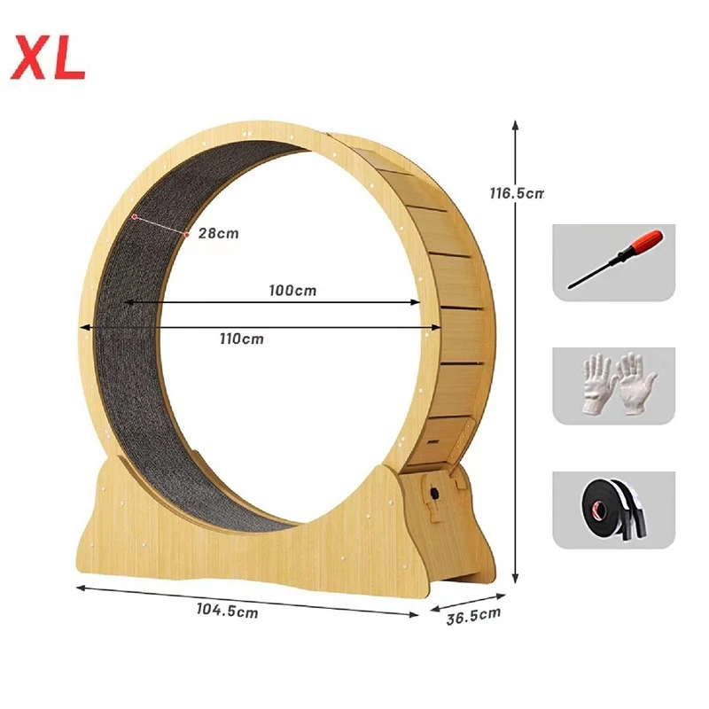 Wooden cat treadmill silent roller cat sports running wheel pet fitness supplies wooden runner toys