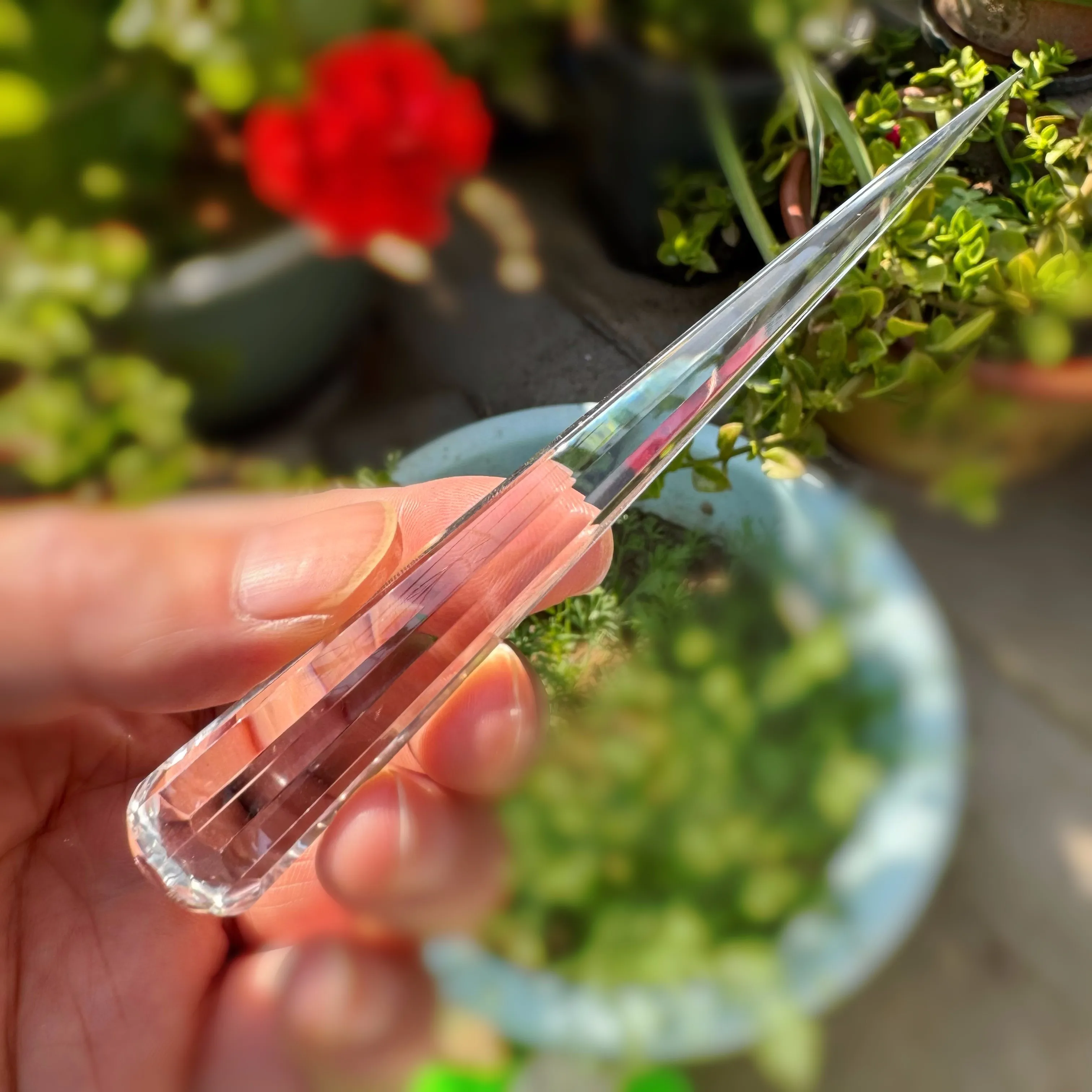 12 Sides Natural Blue Angel Feathers CRYSTAL wand Point VOGEL STYLE Double Terminated for Reiki healing Crystal Vogel