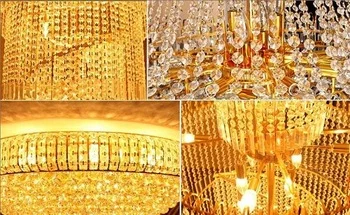 Gold finish crystal lighting modern hotel villa crystal chandelier lamp lobby chandelier factory directly wholesale products