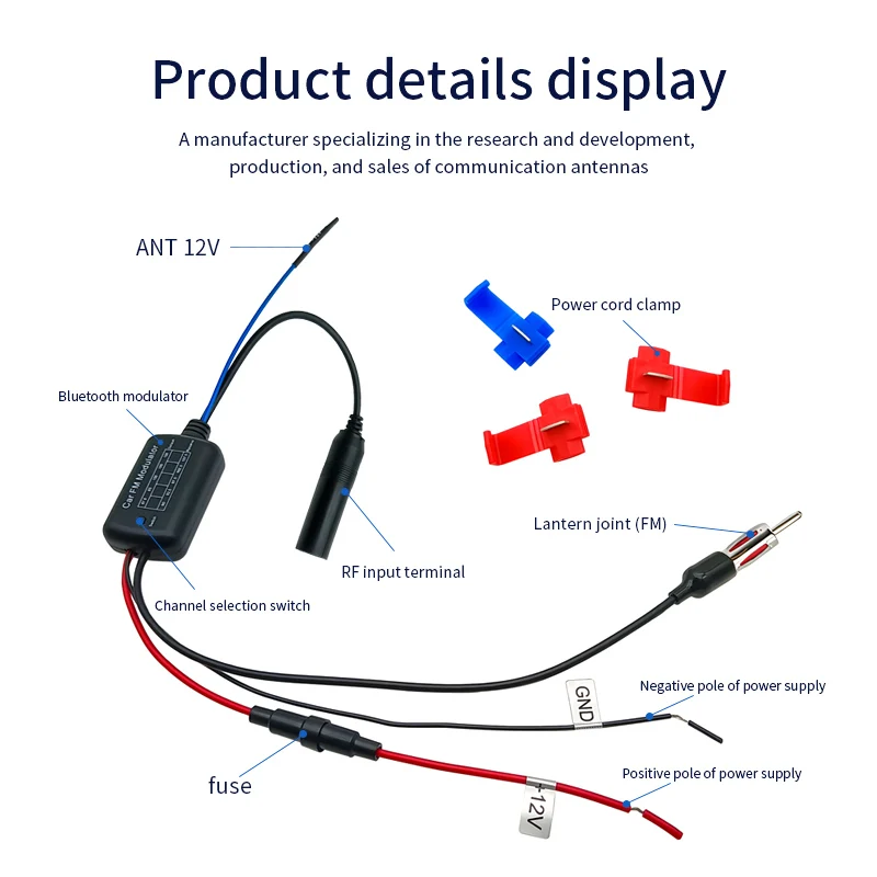 Car Lossless Radio FM Cable Antenna Connector Car DAB Music Player Adapter Cable Receiver FM RF Modulator