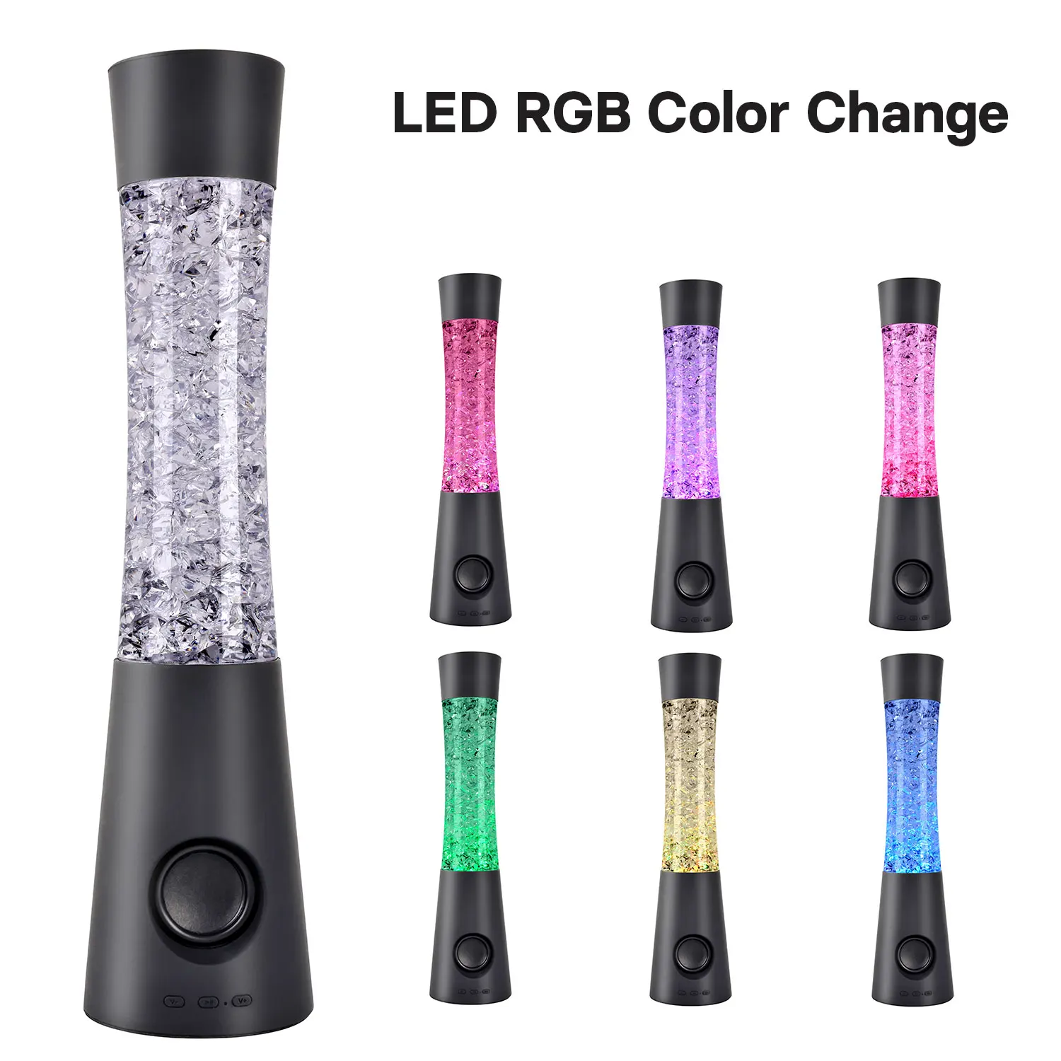 Aesthetic Lighting Color-Changing Liquid Motion Night Light ice Spark Night Light With Bluetooth Speaker