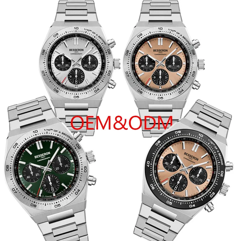 Besseron High quality 316L stainless steel japan movement various color Festival gift  Multifunctional Men watch